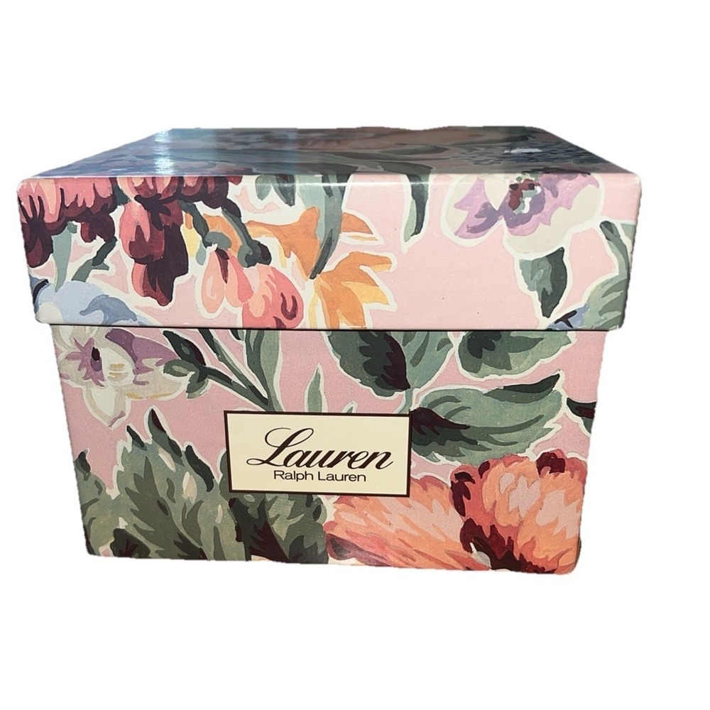 RARE VINTAGE‎ DECOR Ralph Lauren Pattern  BOX GIFT Unique Victorian 6"x6"x5"